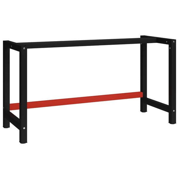Työpöydän runko metalli 150x57x79 cm musta ja punainen