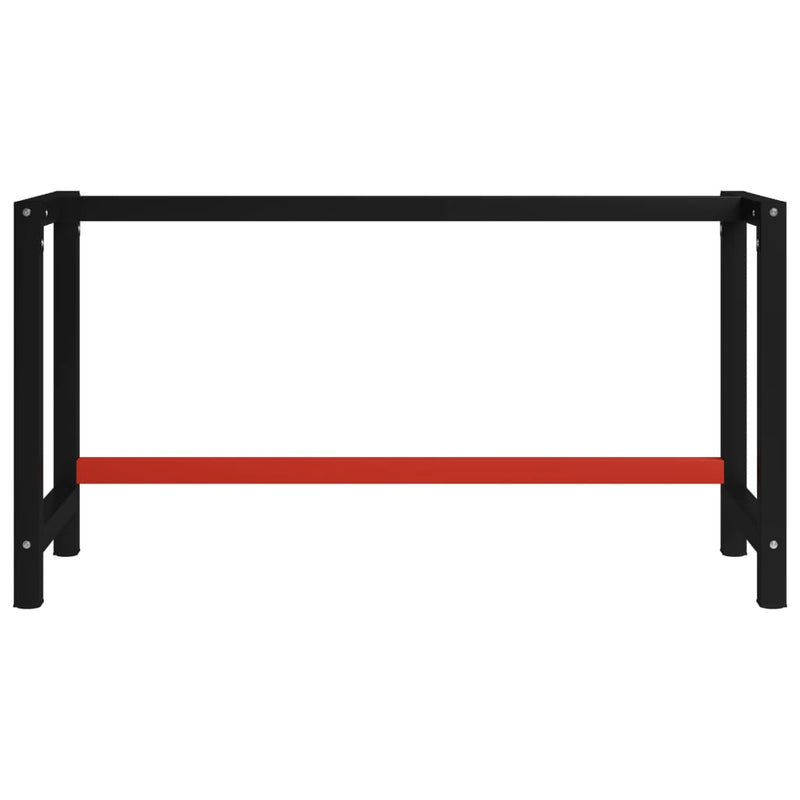 Työpöydän runko metalli 150x57x79 cm musta ja punainen