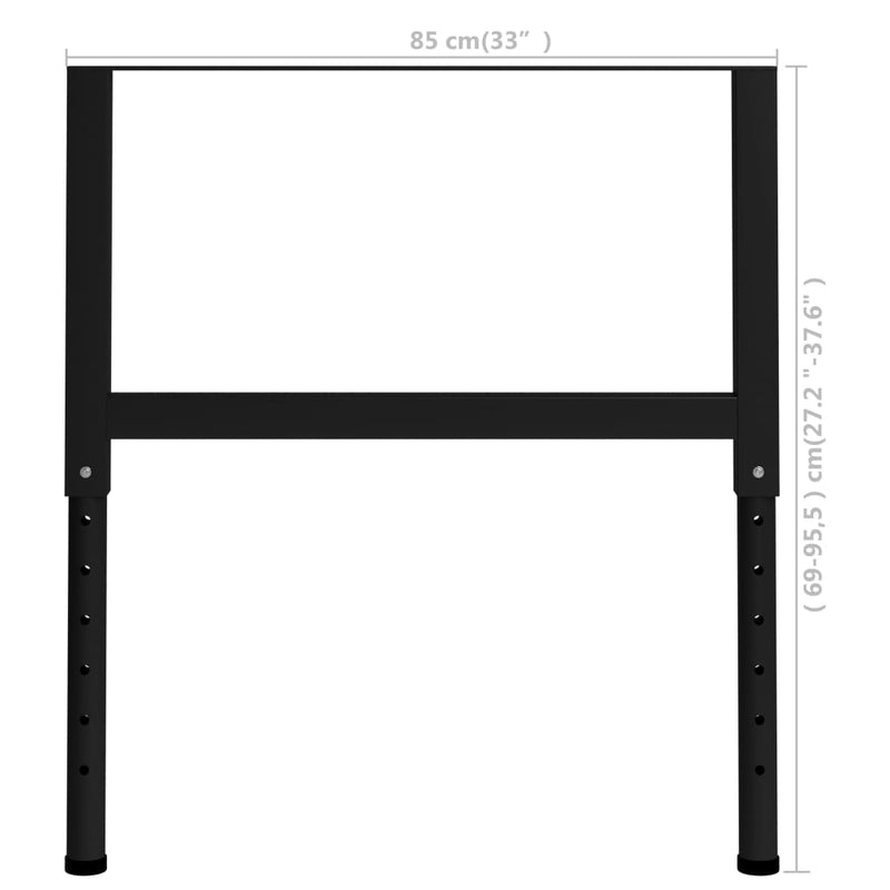 Säädettävät työpöydän rungot 2kpl metalli 85x(69-95,5) cm musta