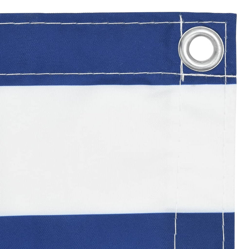 Parvekkeen suoja sinivalkoinen 90x500 cm Oxford kangas - KIWAHome.com
