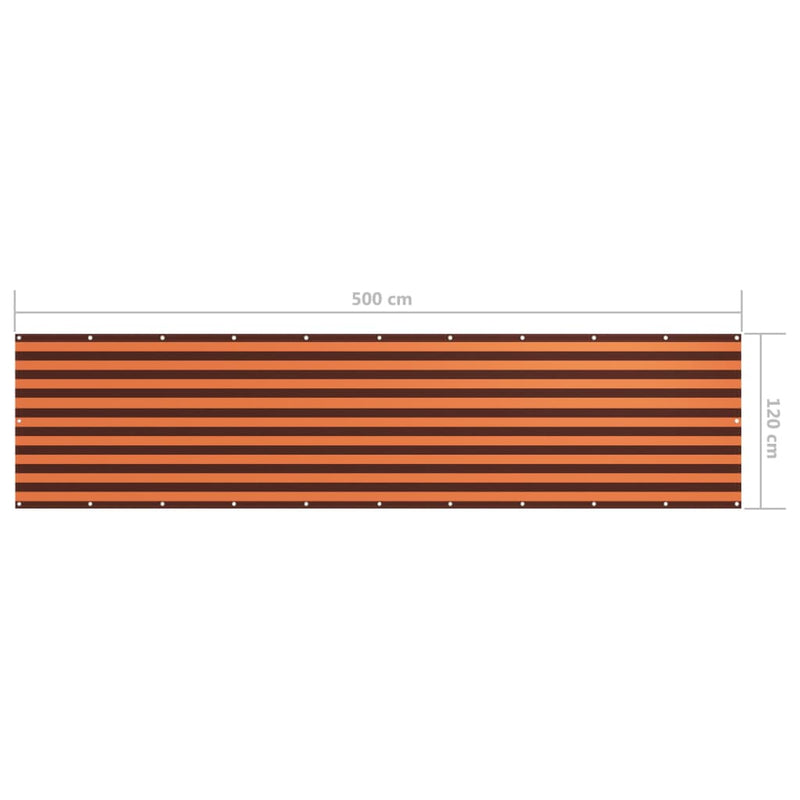 Parvekkeen suoja oranssi ja ruskea 120x500 cm Oxford kangas - KIWAHome.com