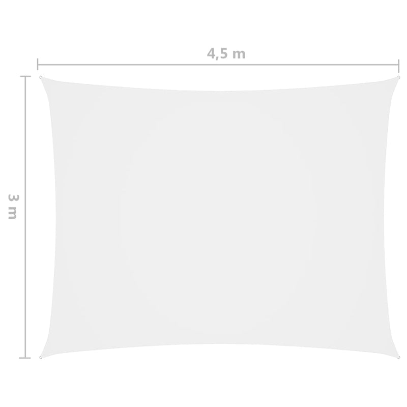 Aurinkopurje Oxford-kangas suorakaide 3x4,5 m valkoinen - KIWAHome.com