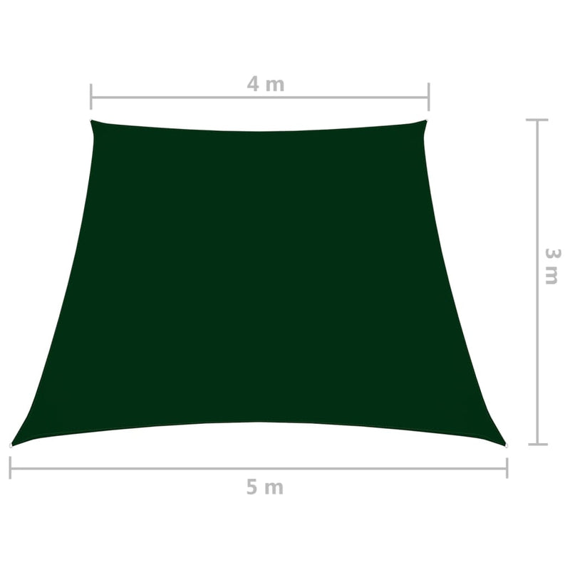 Aurinkopurje Oxford-kangas puolisuunnikas 4/5x3 m tummanvihreä Päivän- & aurinkovarjot