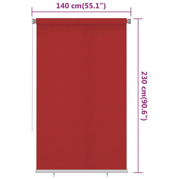 Rullaverho ulkotiloihin 140x230 cm punainen HDPE Sälekaihtimet & rullaverhot