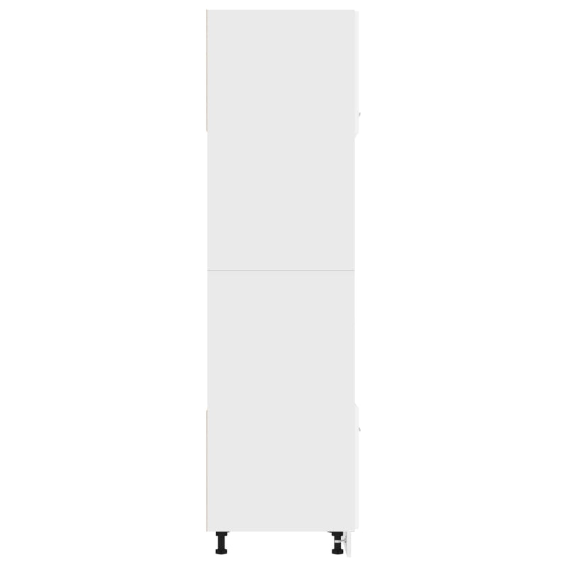 Mikroaaltouunin kaappi valkoinen 60x57x207cm lastulevy
