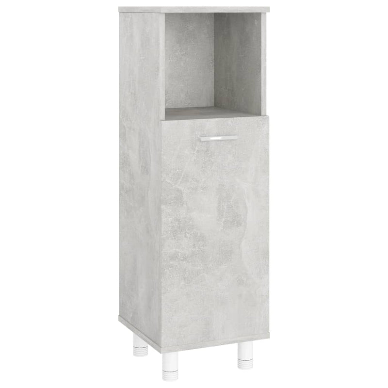 Kylpyhuonekaappi betoninharmaa 30x30x95 cm lastulevy - KIWAHome.com