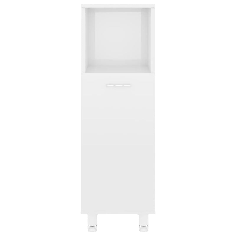 Kylpyhuonekaappi korkeakiilto valkoinen 30x30x95 cm lastulevy