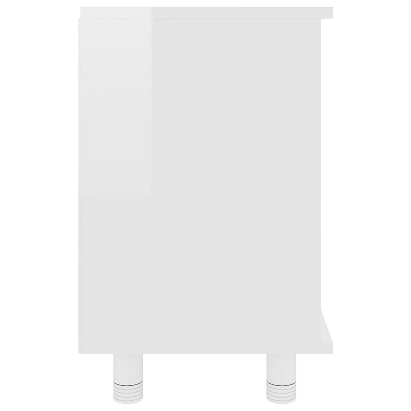 Kylpyhuonekaappi korkeakiilto valkoinen 60x32x53,5 cm lastulevy
