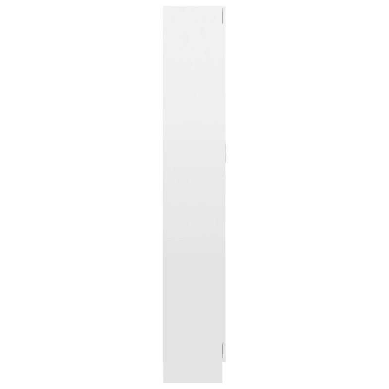 Kirjahylly korkeakiilto valkoinen 82,5x30,5x185,5 cm lastulevy