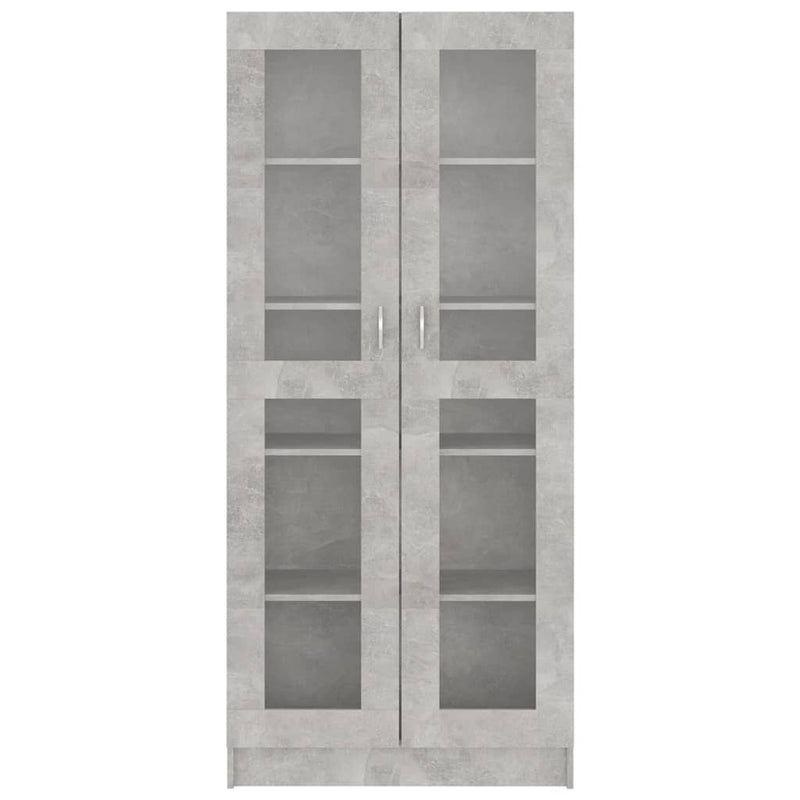 Vitriinikaappi betoninharmaa 82,5x30,5x185,5 cm lastulevy