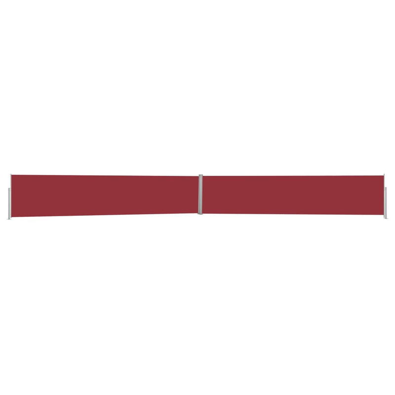 Sisäänvedettävä terassin sivumarkiisi 140x1200 cm punainen Päivän- & aurinkovarjot