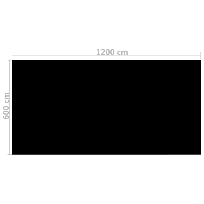 Uima-altaan suoja suorakulmainen 1200x600 cm PE musta