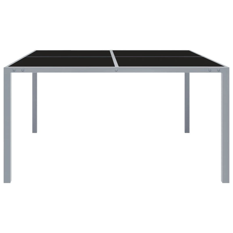 Puutarhapöytä 130x130x72 cm harmaa teräs ja lasi