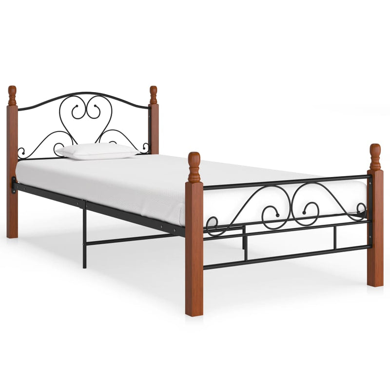 Sängynrunko musta metalli 100x200 cm Sängyt & sängynrungot
