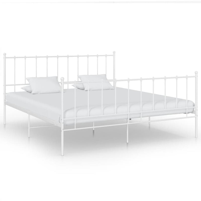 Sängynrunko valkoinen metalli 180x200 cm Sängyt & sängynrungot