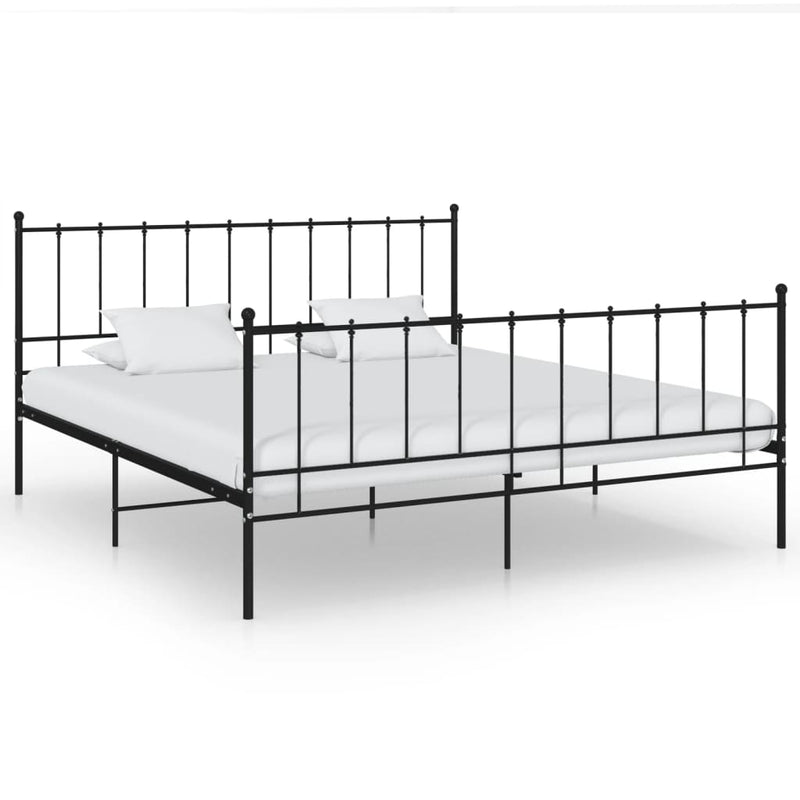 Sängynrunko musta metalli 200x200 cm Sängyt & sängynrungot