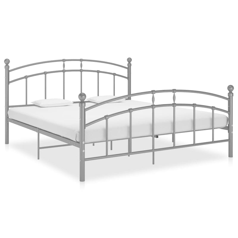Sängynrunko harmaa metalli 200x200 cm Sängyt & sängynrungot