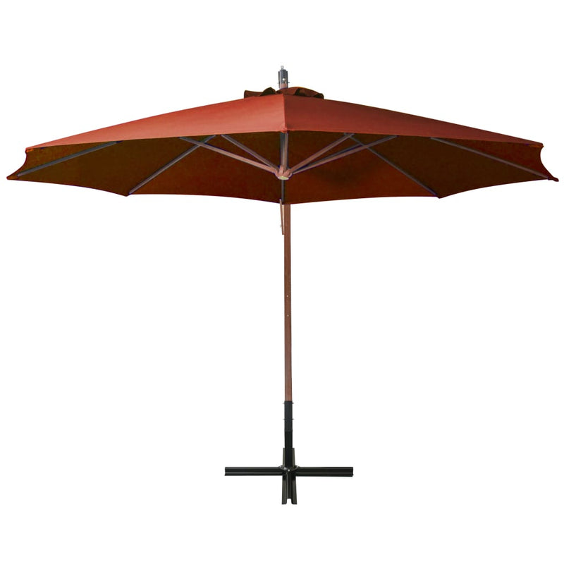 Riippuva päivänvarjo tangolla terrakotta 3,5x2,9 m täysi kuusi Päivän- & aurinkovarjot