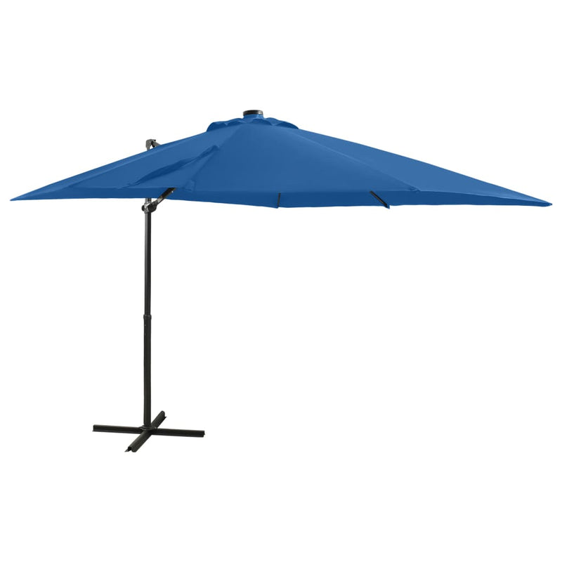 Riippuva aurinkovarjo tangolla ja LED-valoilla taivaans. 250 cm Päivän- & aurinkovarjot