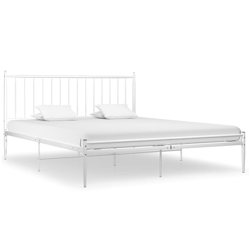Sängynrunko valkoinen metalli 200x200 cm Sängyt & sängynrungot