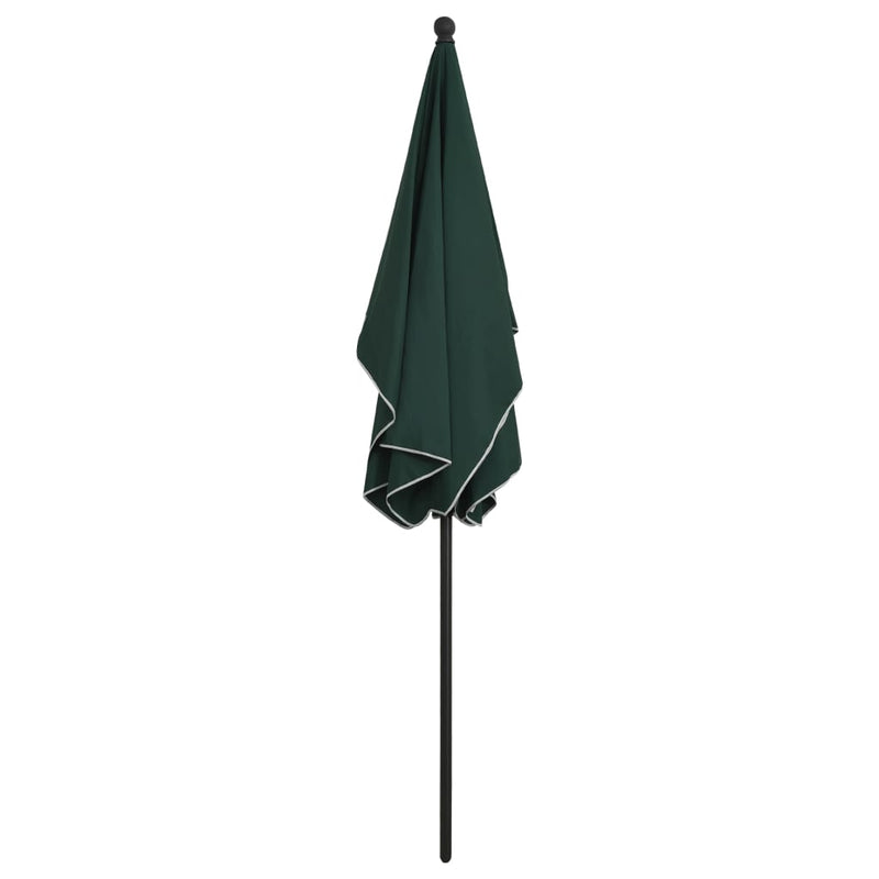 Puutarhan aurinkovarjo tangolla 210x140 cm vihreä Päivän- & aurinkovarjot