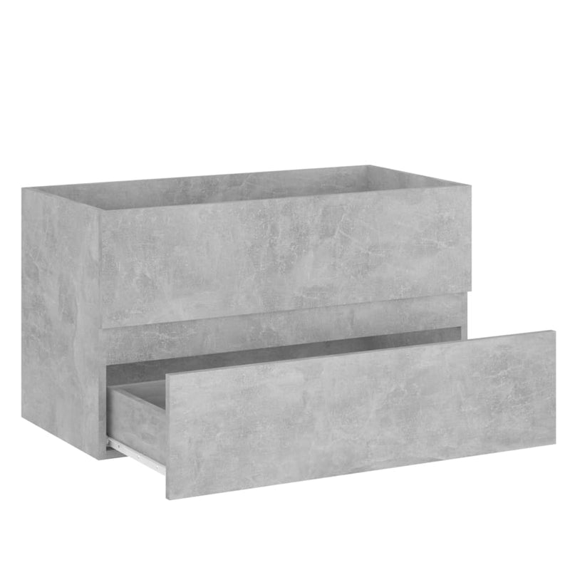Allaskaappi betoninharmaa 80x38,5x45 cm lastulevy - KIWAHome.com