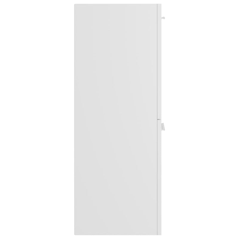 Kylpyhuonekaappi korkeakiilto valkoinen 30x30x80 cm lastulevy