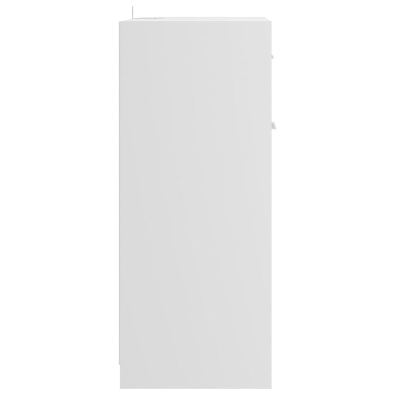 Kylpyhuonekaappi korkeakiilto valkoinen 60x33x80 cm lastulevy
