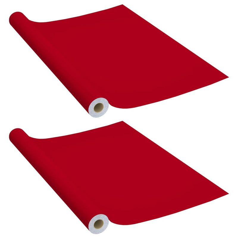 Itseliimautuvat huonekalukalvot 2 kpl punainen 500x90 cm PVC