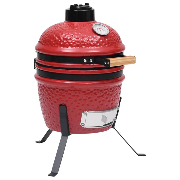 Kamado 2-in-1 grilli/savustin keramiikka 56 cm punainen