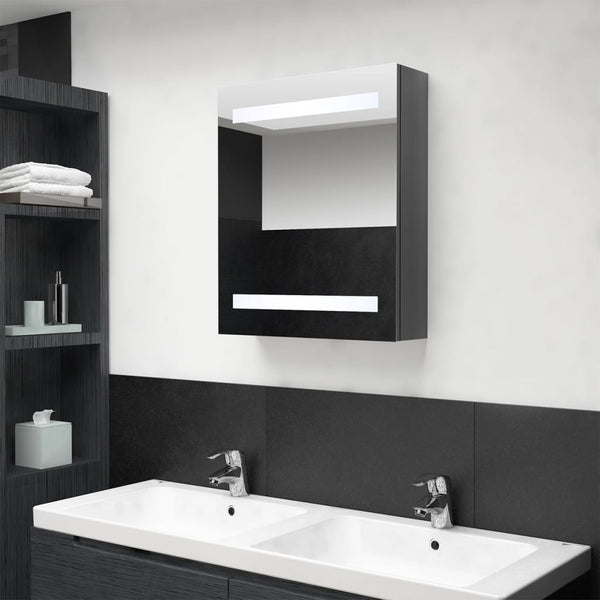 LED kylpyhuoneen peilikaappi kiiltävä harmaa 50x14x60 cm