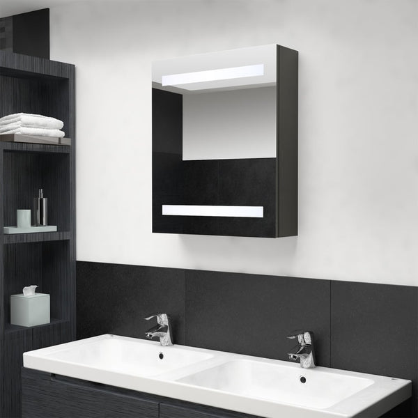 LED kylpyhuoneen peilikaappi antrasiitti 50x14x60 cm