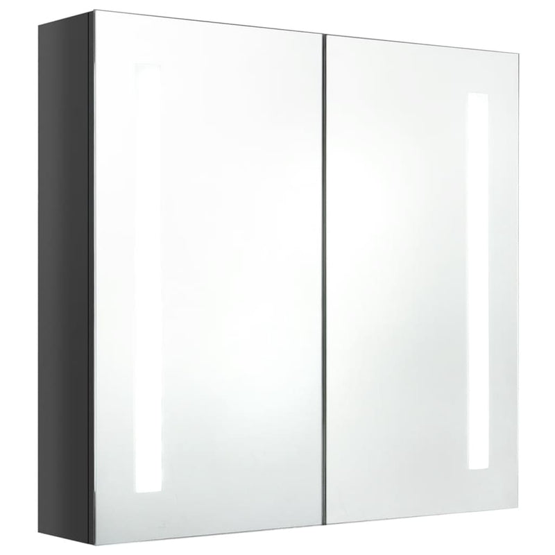 LED kylpyhuoneen peilikaappi kiiltävä harmaa 62x14x60 cm