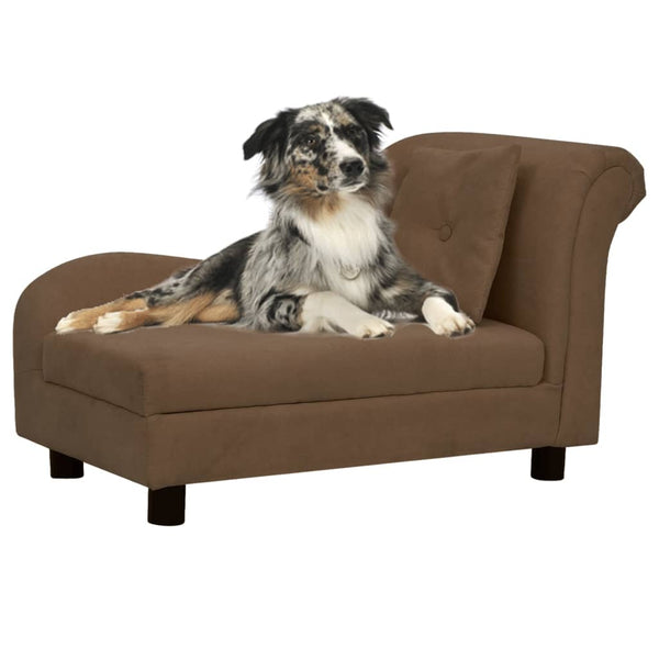 Koiran sohva tyynyllä ruskea 83x44x44 cm plyysi