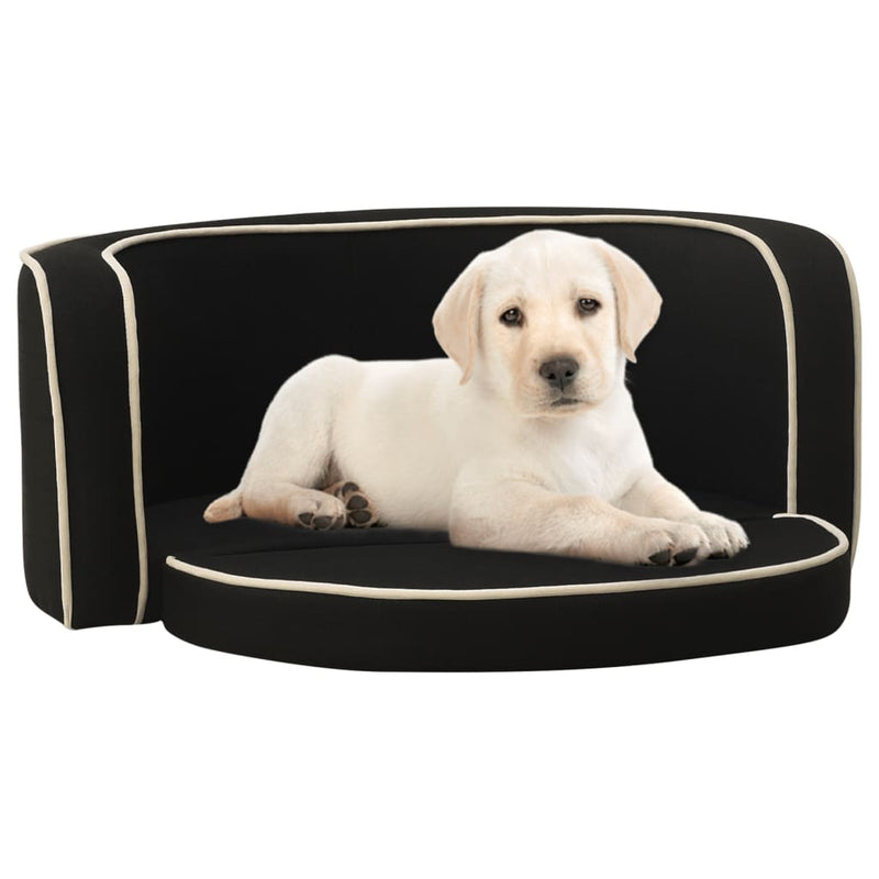 Taitettava koiran sohva musta 76x71x30 cm pellava pestävä Koiranpedit