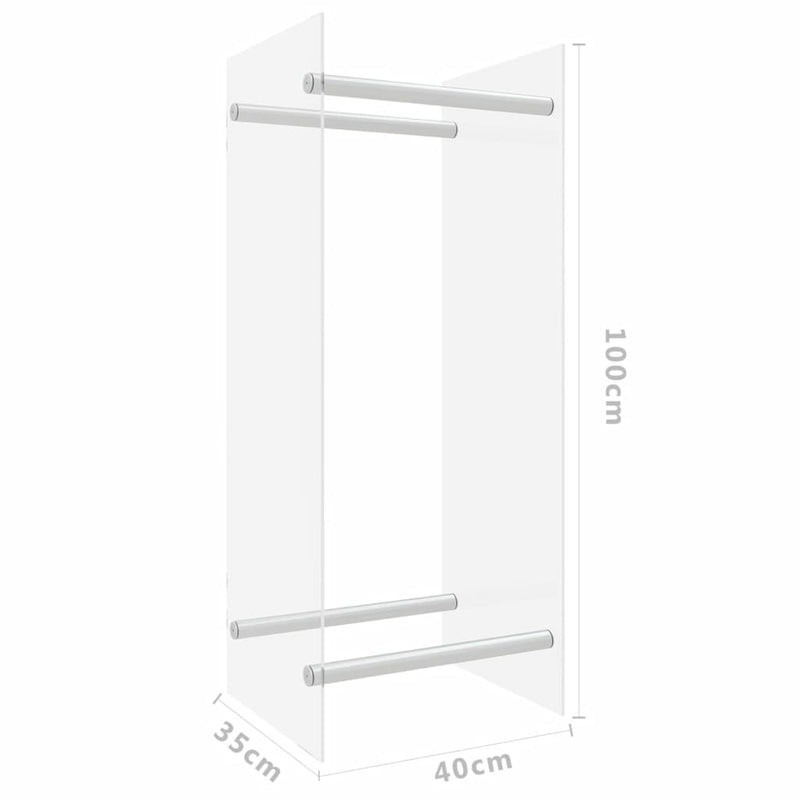 Polttopuuteline läpikuultava 40x35x100 cm karkaistu lasi - KIWAHome.com