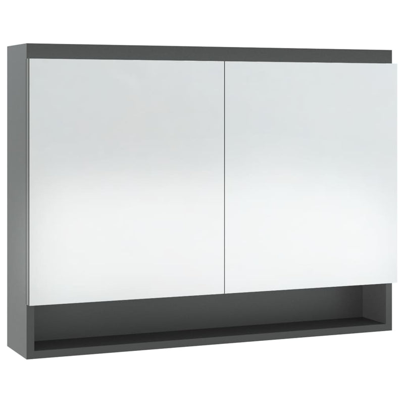 LED kylpyhuoneen peilikaappi 80x15x60 cm MDF harmaa - KIWAHome.com