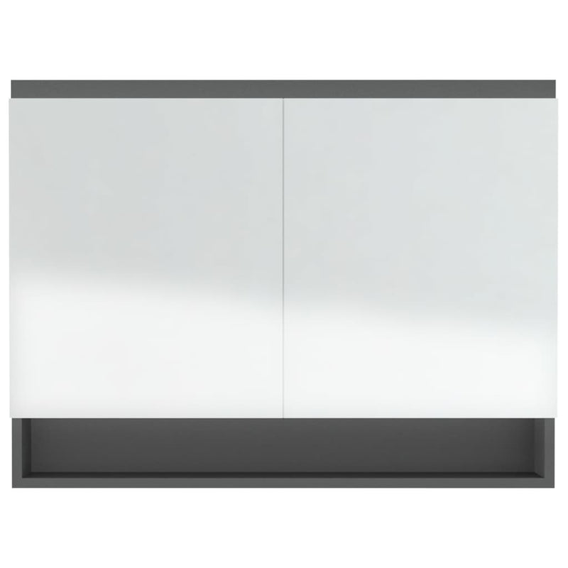LED kylpyhuoneen peilikaappi 80x15x60 cm MDF harmaa - KIWAHome.com
