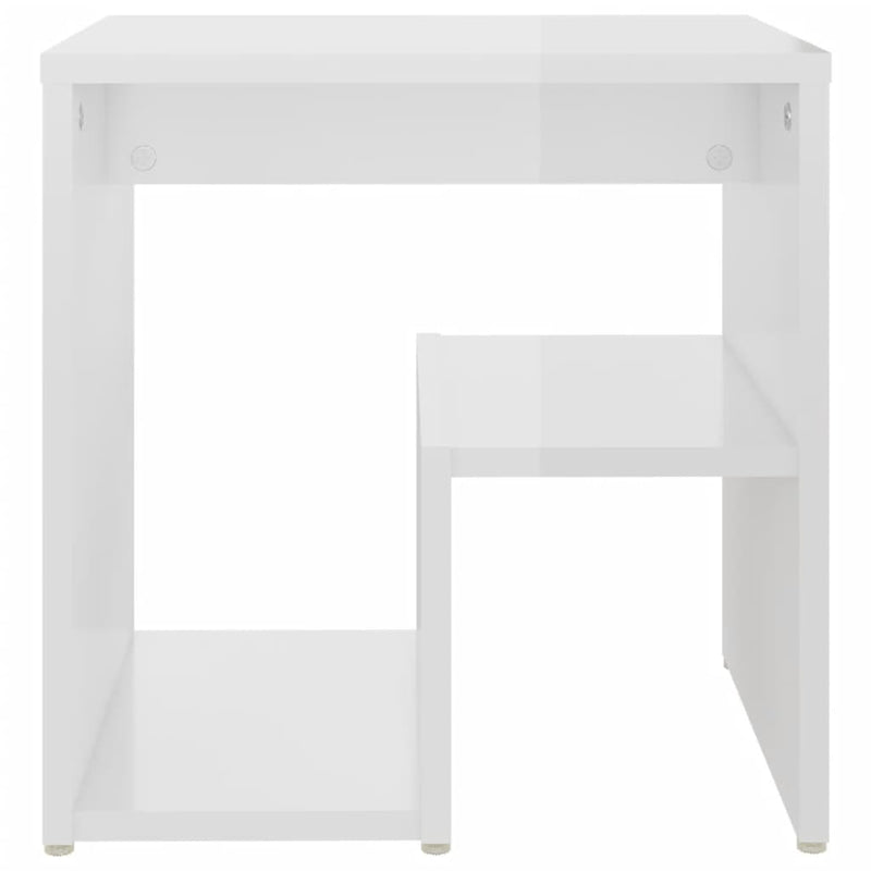 Yöpöytä korkeakiilto valkoinen 40x30x40 cm lastulevy