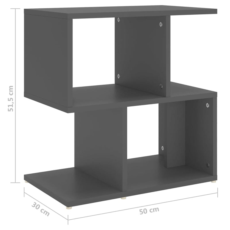 Yöpöytä harmaa 50x30x51,5 cm lastulevy