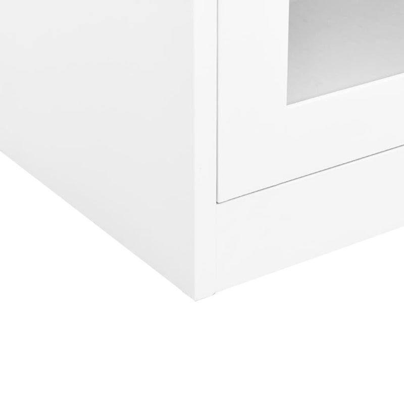 Toimistokaappi valkoinen 90x40x70 cm teräs Säilytys- & lukkokaapit