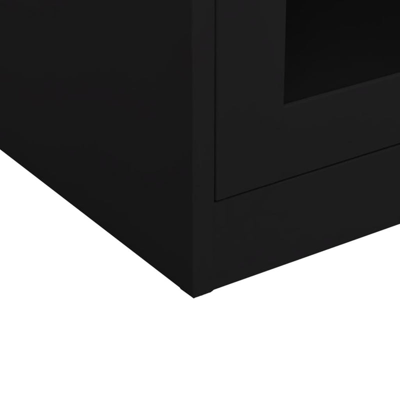 Toimistokaappi musta 90x40x70 cm teräs Säilytys- & lukkokaapit