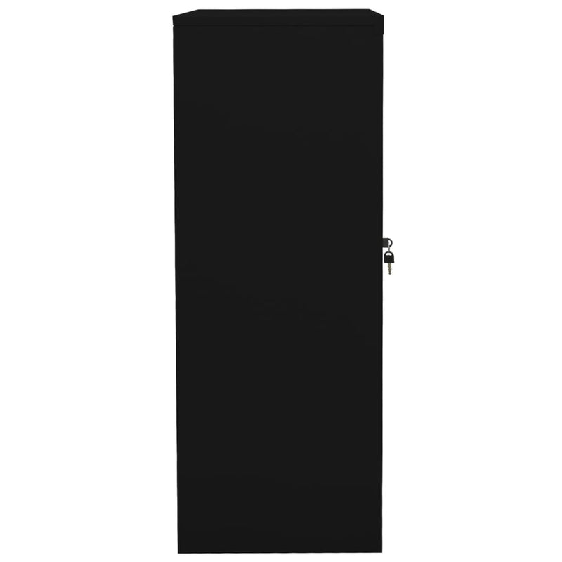 Toimistokaappi musta 90x40x105 cm teräs Säilytys- & lukkokaapit