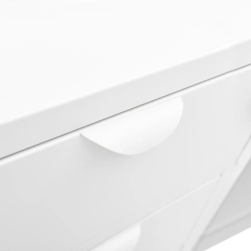 Senkki valkoinen 105x35x70 cm teräs ja karkaistu lasi Tarjoilupöydät & senkit