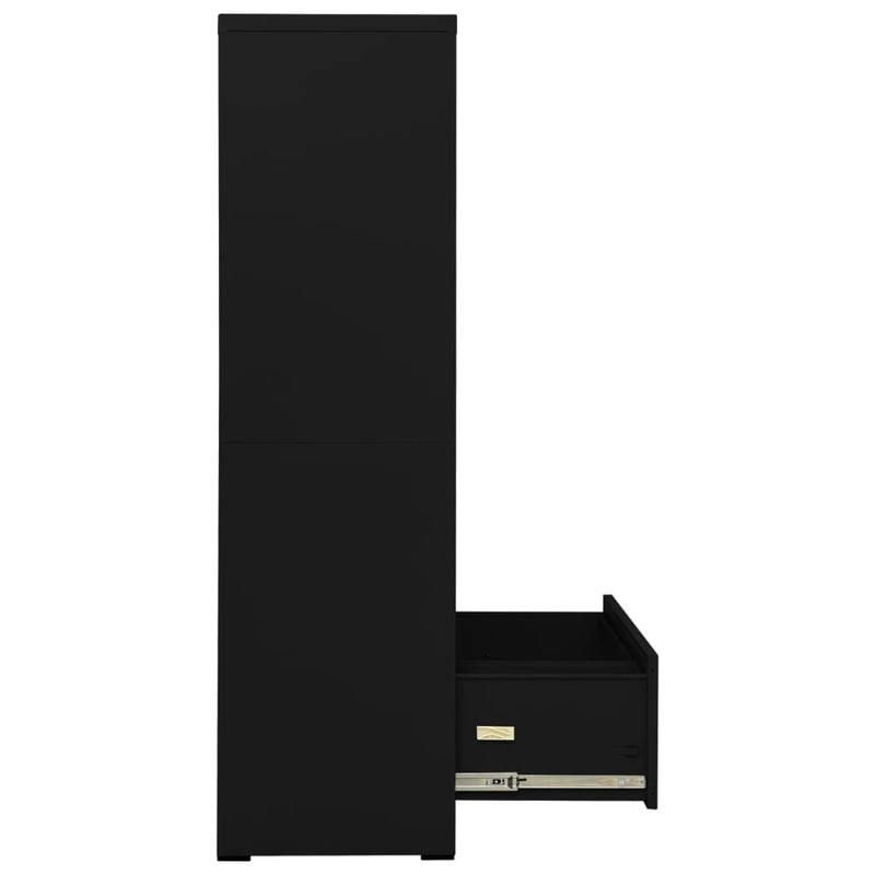 Arkistokaappi musta 90x46x164 cm teräs Arkistokaapit