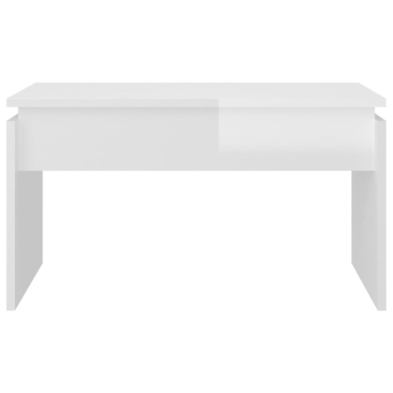 Sohvapöytä korkeakiilto valkoinen 68x50x38 cm lastulevy