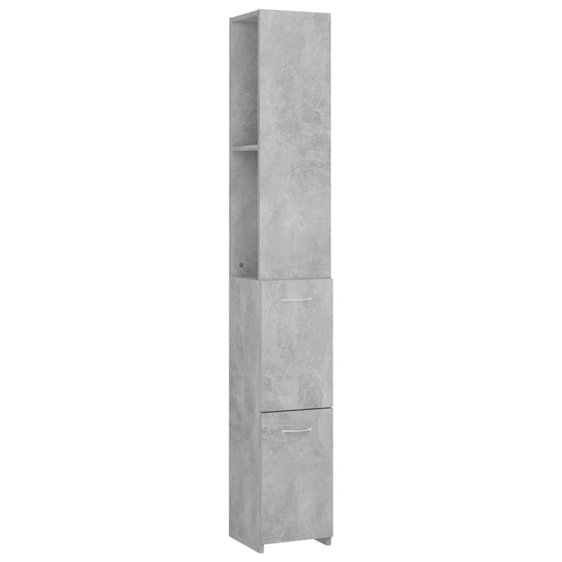 Kylpyhuonekaappi betoninharmaa 25x25x170 cm lastulevy