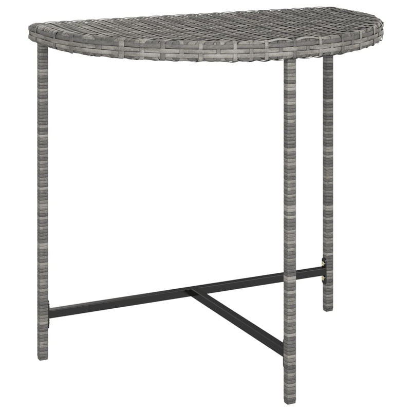 Puutarhapöytä harmaa 80x50x75 cm polyrottinki Ulkopöydät