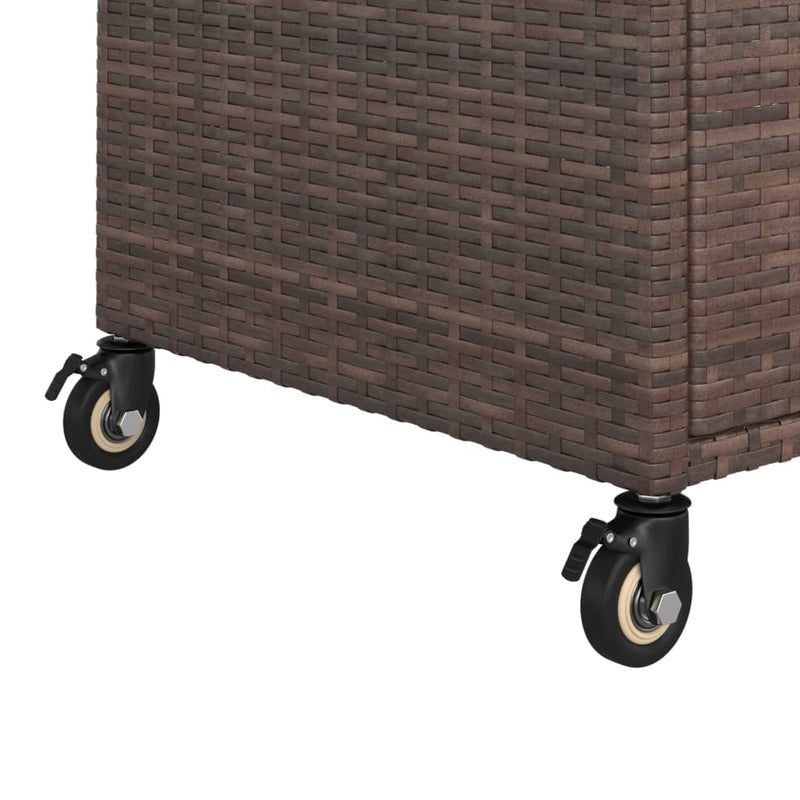 Baarivaunu laatikolla ruskea 100x45x97 cm polyrottinki Keittiön & ruokasalin tarjoiluvaunut
