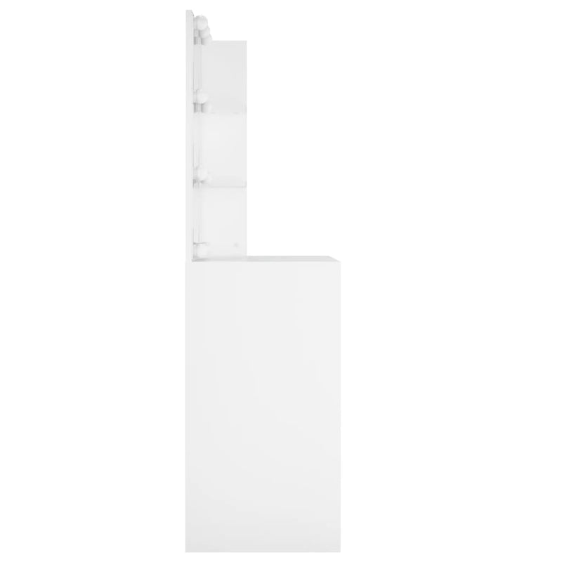 Peilipöytä LED-valoilla valkoinen 60x40x140 cm